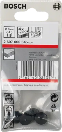 Bosch 4-osainen 8 mm:n tapin asetinsarja puutöihin.