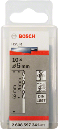 Bosch HSS-R -pitkäporanterät 5 mm DIN 1897 -setti.
