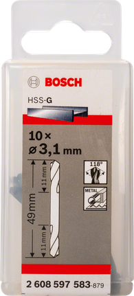Bosch kaksipäiset 3,1 mm poranterät.