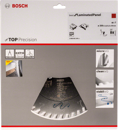 Bosch laminoitujen levyjen pyörösahanterä 250 × 3,2 × 30 mm.