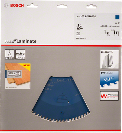 Bosch Best for Laminate -pyörösahanterä laminaatin siistiin leikkaukseen.