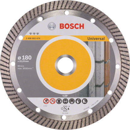 Bosch timanttikatkaisulaikka sopii parhaiten Universal Turbo 180 mm:n koneeseen.