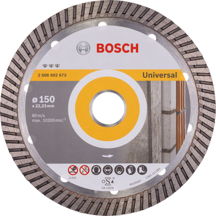 Bosch timanttikatkaisulaikka sopii parhaiten Universal Turbo 150 mm:n koneeseen.