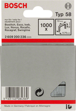 Bosch Typ 58 13 mm:n niitit.