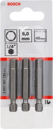 Bosch 6,0 mm:n erittäin kovat ruuvimeisselin kärjet.