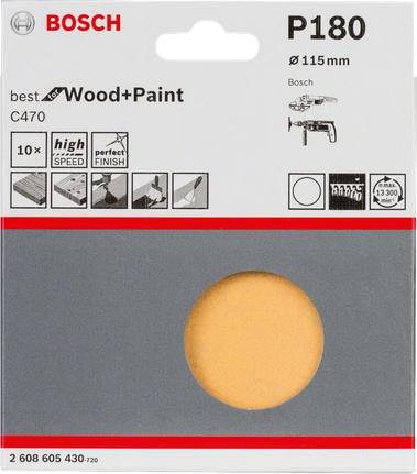 Bosch C470 10-osainen hiomapaperisarja.
