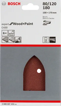 Bosch C430 6-osainen hiomapaperisetti.