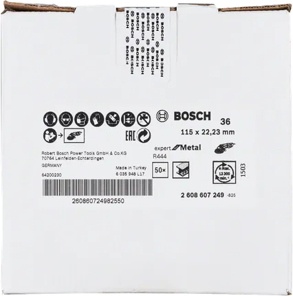 Bosch -kuituhiomalaikka R444 115 × 22,23 mm metallille.