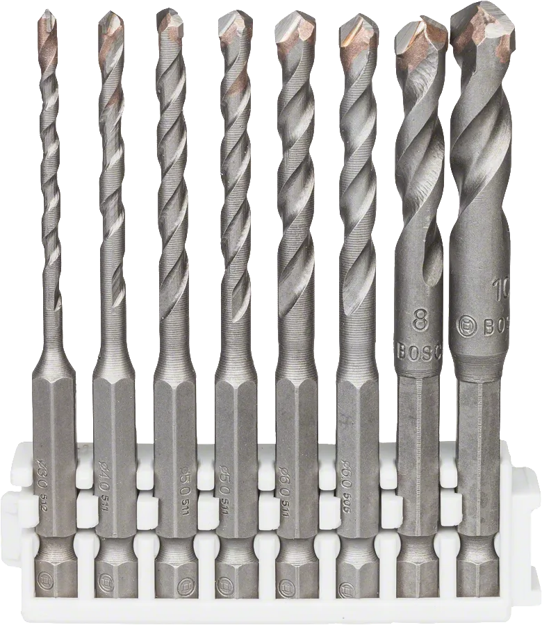 Bosch 8-osainen Hex-9-keraamiset poranterät pitimessä.