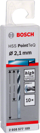 Bosch HSS PointTeQ 2,1 mm poranteräpakkaus.