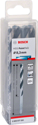 Bosch HSS PointTeQ 8,3 mm poranteräpakkaus.