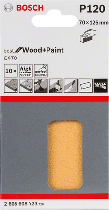 Bosch C470 -hiomapaperit, 10 kpl, 70 x 125 mm, karkeus 120.
