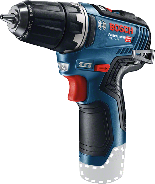 Bosch GSR 12V-35 akkuporakone ergonomisella kahvalla.