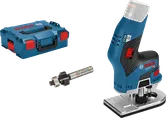 Bosch GKF 12V-8 akkujyrsin kotelossa ja terässä.