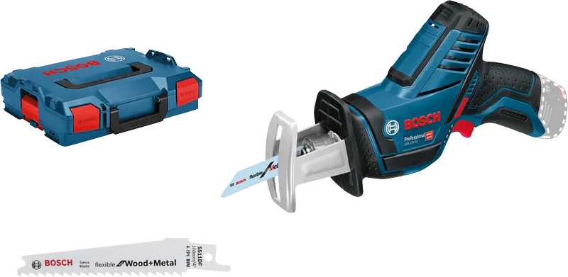 Bosch GSA 12V-14 akkupuukkosaha kotelossa.