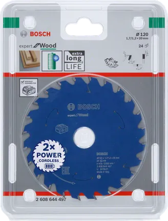 Bosch Expert for Wood 120×1,7×20 T24 -pyörösahanterä.