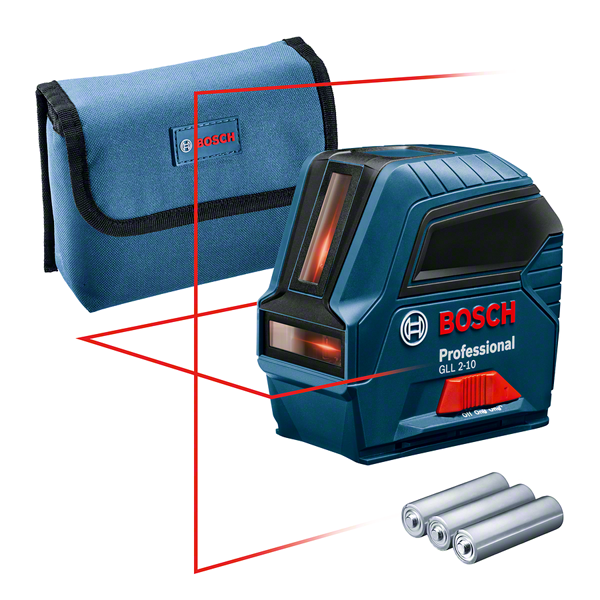 Bosch GLL 2-10 laservaaituslaite kotelossa.