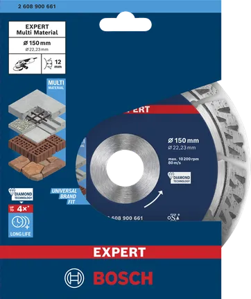 Bosch EXPERT MultiMaterial -timanttikatkaisulaikka 150 × 22,23 × 2,4 × 12 mm.