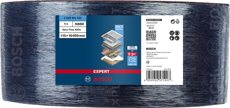 Bosch Expert N880 erittäin hienoa fleeceä rulla 115 × 10000 mm.