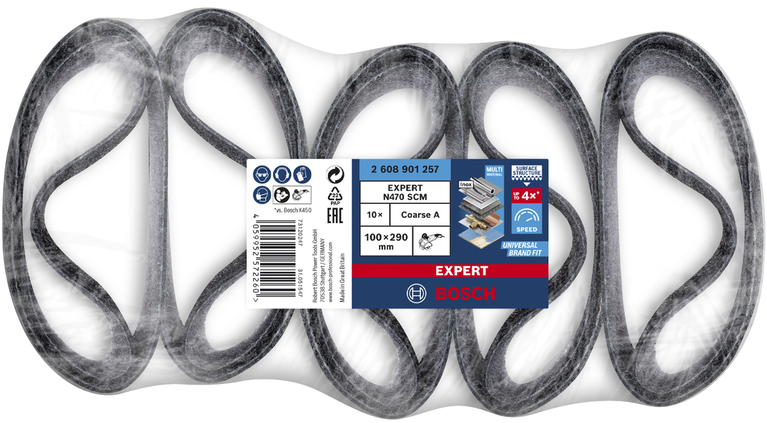 Bosch EXPERT N470 karkeat hiomahylsyt 100x290 mm 10 kpl pakkaus.