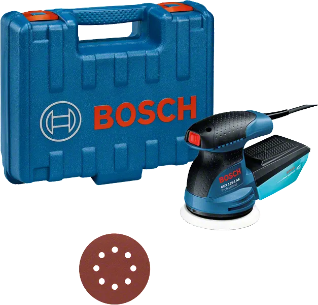 Bosch GEX 125-1 AE epäkeskohiomakone kotelossa.