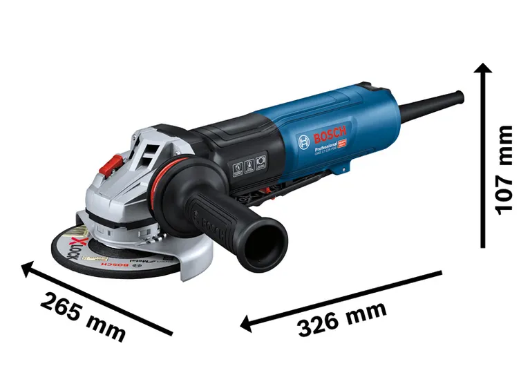Bosch GWS 17-125 PSB -kulmahiomakone ergonomisella kahvalla.