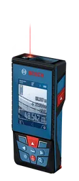 Bosch GLM 100-25 C laseretäisyysmittari, joka näyttää etäisyyden digitaalisesti.