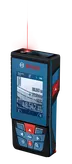 Bosch GLM 100-25 C laseretäisyysmittari, joka näyttää etäisyyden digitaalisesti.