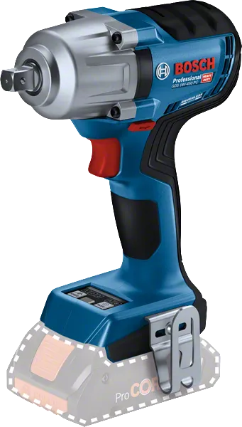 Bosch GDS 18V-450 PC akkukäyttöinen iskuruuvinväännin, 450 Nm vääntömomentti.