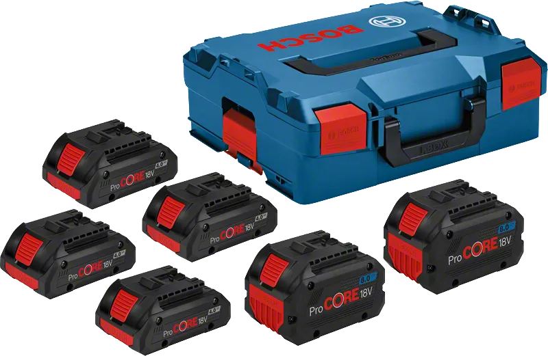 Bosch ProCORE18V -akkupaketti L-Boxx-laukulla.
