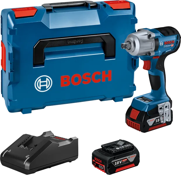 Bosch GDS 18V-450 akkukäyttöinen iskuruuvinväänninsetti.