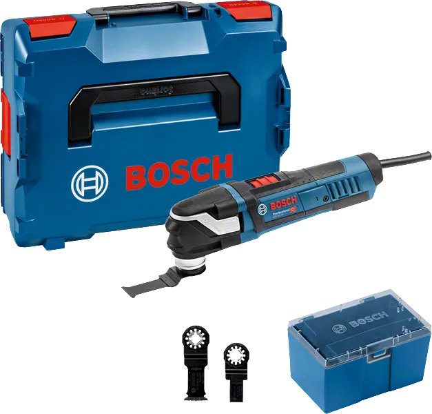 Bosch GOP 40-30 monitoimityökalusarja lisävarusteineen.