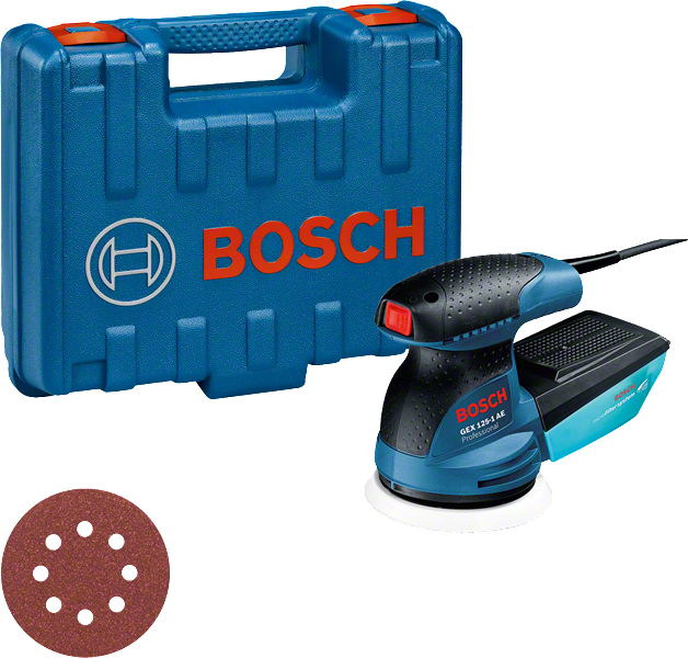 Bosch GEX 125-1 AE epäkeskohiomakone kotelossa.