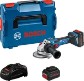 Bosch GWS 18V-15 SC kulmahiomakonesetti akuilla.
