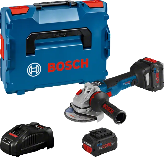 Bosch GWS 18V-10 SC akkukulmahiomakonesetti.