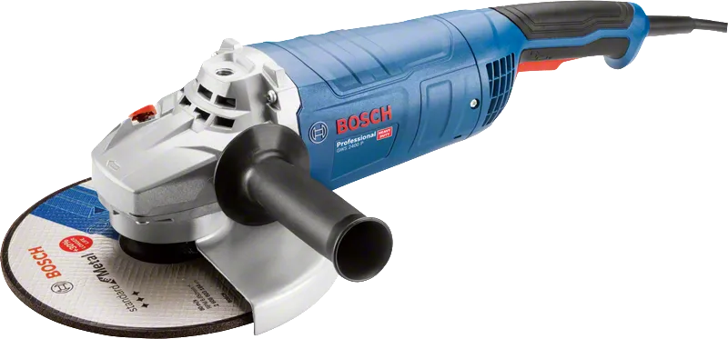 Bosch GWS 2400 P kulmahiomakone 230 mm:n laikalla.