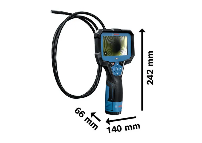 Bosch GIC 12V-4-23 C -tarkastuskamera 4,3 tuuman näytöllä.