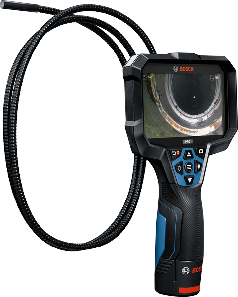 Bosch GIC 12V-5-27 C -tarkastuskamera 5 tuuman näytöllä.
