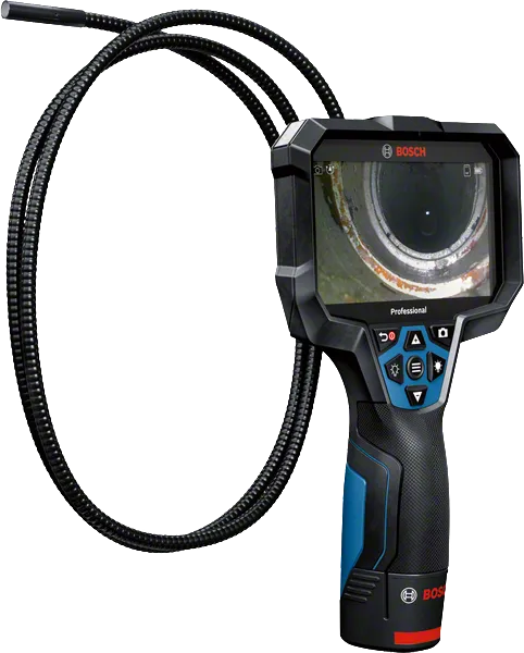 Bosch GIC 12V-5-27 C -tarkastuskamera 5 tuuman näytöllä.