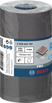 Bosch PRO F355 -hiomarulla 115 mm × 5 m P180.