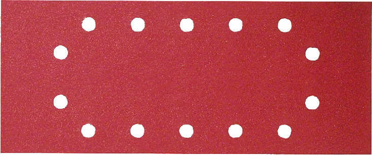 Bosch suorakulmainen hiomapaperi pölynpoistorei'illä.