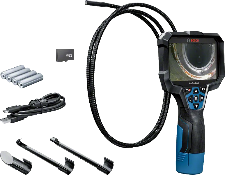 Bosch GIC 5-27 C -tarkastuskamera lisävarusteineen.