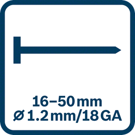  Kuvaa naulaimessa käytettävän naulojen pituuden ja halkaisijan