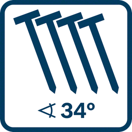  Kuvaa naulaimessa käytettävien naulojen kaltevuuskulman