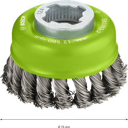 Bosch PRO ruostumattomasta teräksestä valmistettu X-Lock-kuppiharja 75 mm.