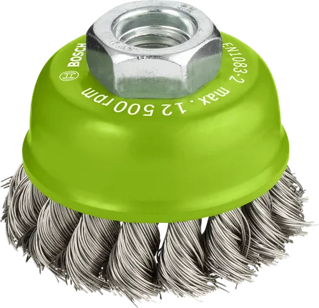 Bosch PRO ruostumattomasta teräksestä valmistettu paksu kuppiharja 65 mm.