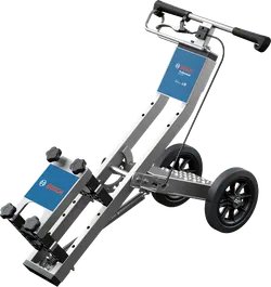 Bosch GHT 130 -järjestelmän tarvikekärry, jossa on suuret pyörät.