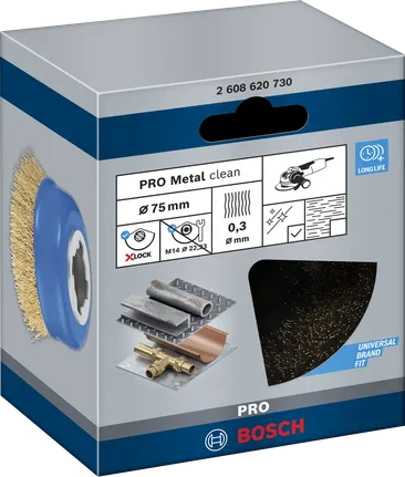 Bosch PRO Metal -kuppiharja 75×0,30 mm X-Lock.