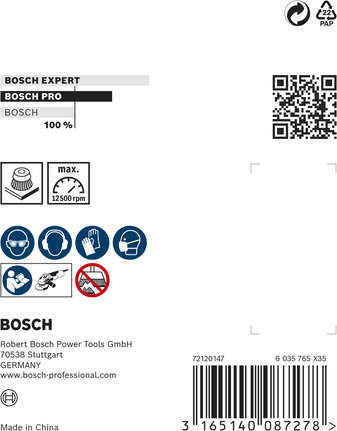 Bosch PRO ruostumattomasta teräksestä valmistettu puhdas kuppiharja kulmahiomakoneille.