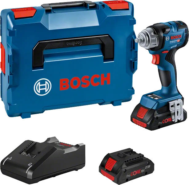 Bosch GDS 18V-320 akkukäyttöinen iskuruuvinväänninsetti.